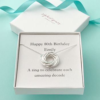 Personalised 80th Birthday Necklace, 2 of 5