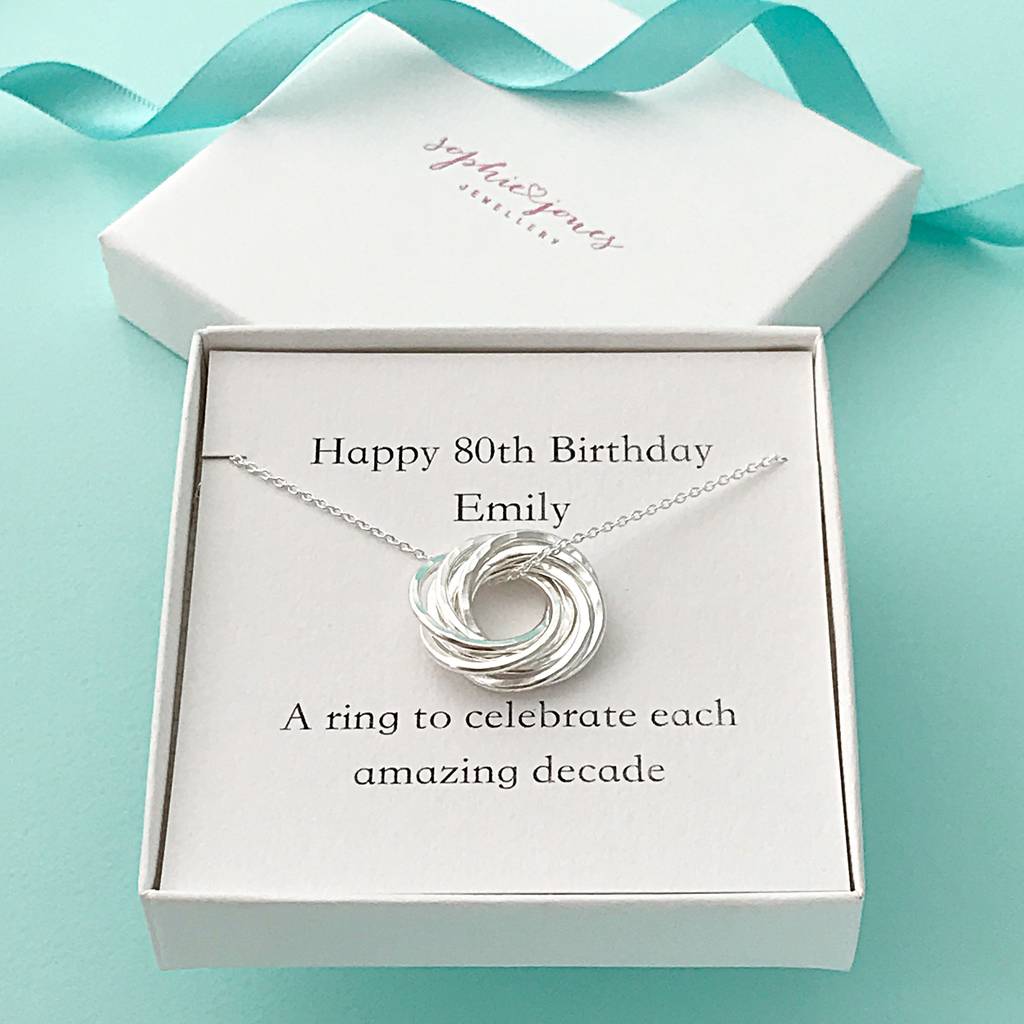 Amazon.com: 80th Birthday Gift | Sterling Silver Twist Necklace | 80th  Birthday Necklace : Handmade Products