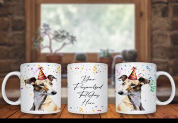 Personalised Greyhound Birthday Congratulations Party Mug, 2 of 2