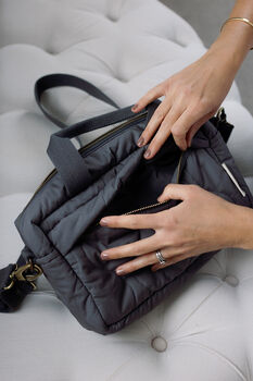 Quilted Changing Stroller Bag Slate/Wildflower, 11 of 11