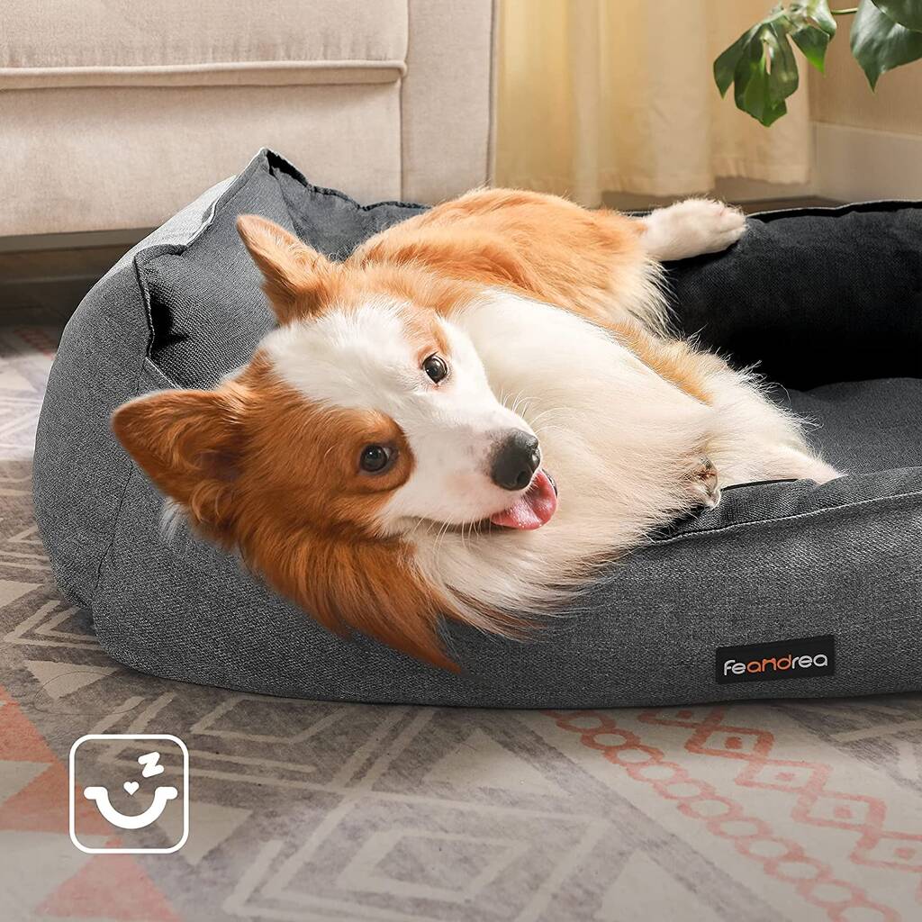 Grey Large Size Reversible Washable Dog Bed By Momentum