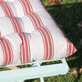 Cranberry Red Stripe Tie On Garden Seat Pads, thumbnail 5 of 8