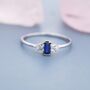 Sterling Silver Vintage Inspired Sapphire Blue Cz Ring, thumbnail 7 of 12