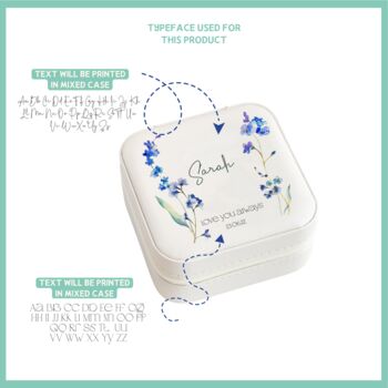 Personalised Forget Me Not Flowers Travel Jewellery Box, 5 of 5