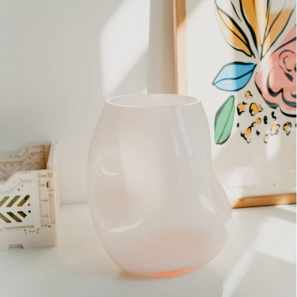 Milky Rose Pink Squeeze Opal Vase, 1 of 7