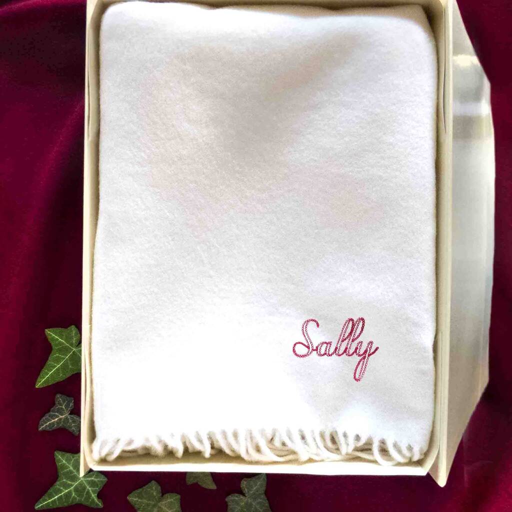 Cashmere Wool Personalised Red Scarf Christmas Gift, 1 of 5