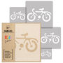 Reusable Plastic Stencils Five Pcs Bicycle With Brushes, thumbnail 2 of 5