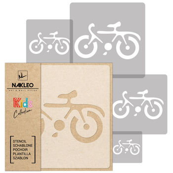 Reusable Plastic Stencils Five Pcs Bicycle With Brushes, 2 of 5