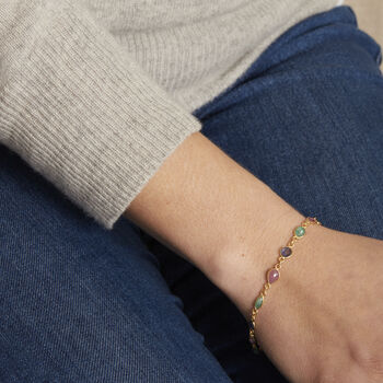 Ruby Sapphire Emerald Gold Bracelet, 2 of 9