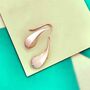 Curved Teardrop Drop Sterling Silver Earrings, thumbnail 5 of 6