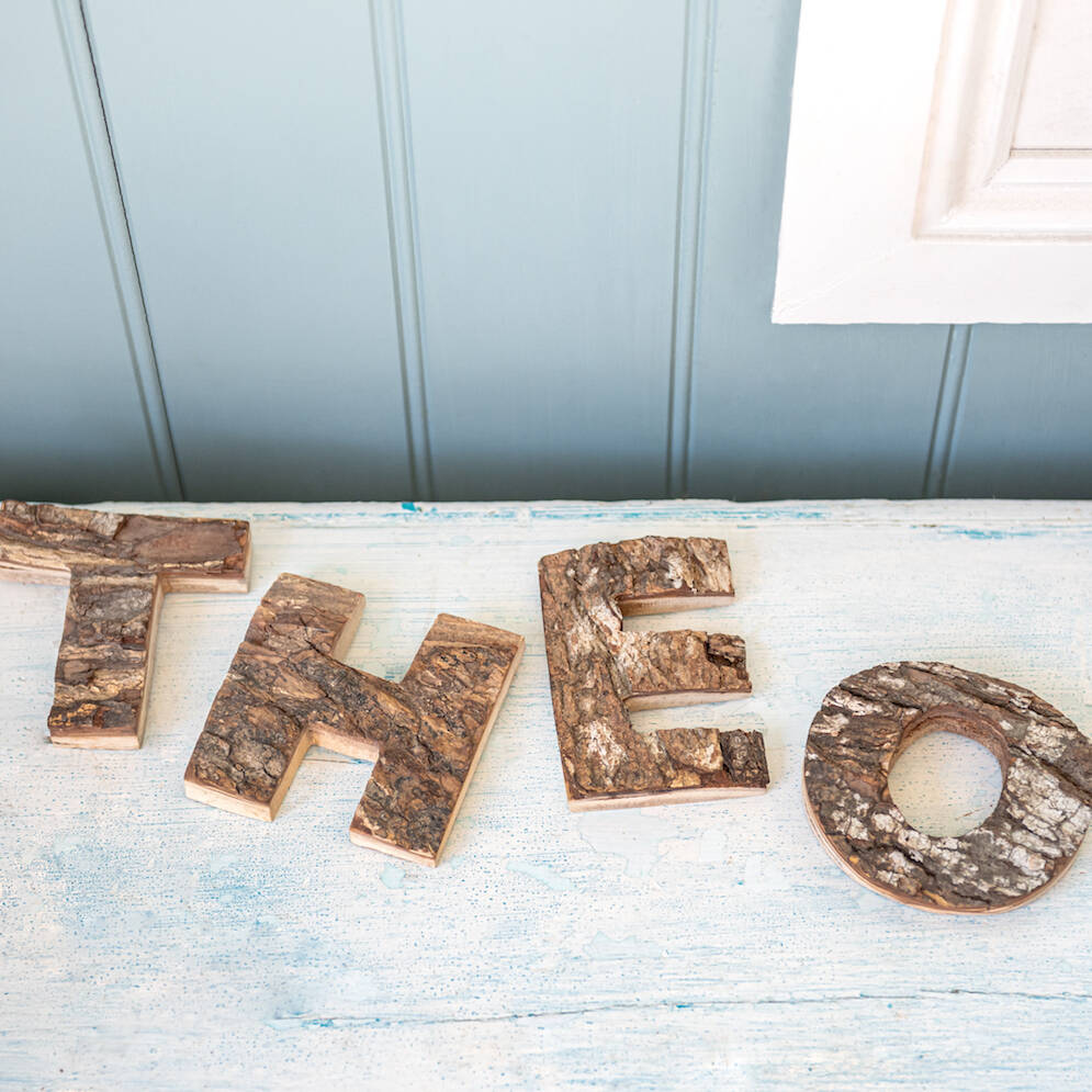 Real Wooden Bark Letters A Z, 1 of 5