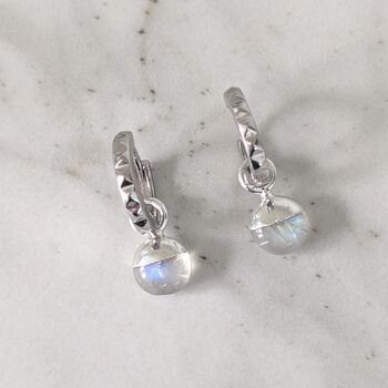 The Orb Moonstone June Birthstone Earrings, Silver, 2 of 6