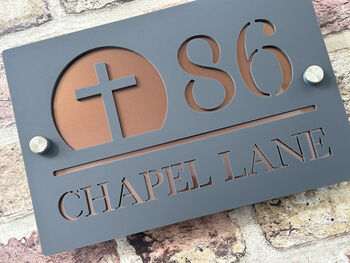 Personalised Cross House Sign Acrylic, 3 of 6