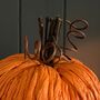 Handmade Orange Straw Pumpkin With Decorative Stalk, thumbnail 3 of 4