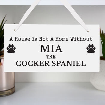 Personalised Paw Print Dog Breed Wooden Sign, 4 of 4