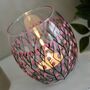 Cherry Blossom Painted Round Glass Tea Light Holder, thumbnail 2 of 7