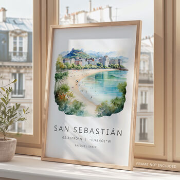 San Sebastian Spain City Travel Print, 3 of 7