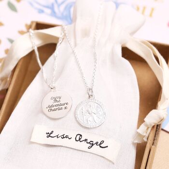 Personalised Sterling Silver St Christopher Necklace, 2 of 12