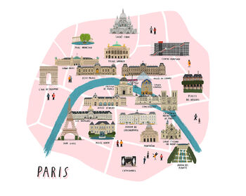 Personalised Paris Map Print, 2 of 5