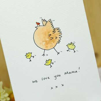 Personalised 'Hen And Chicks' Handmade Card, 3 of 4