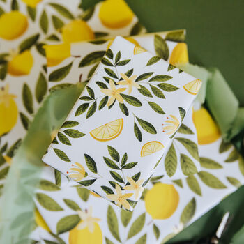 Lemon Blossom Gift Wrap – Elegant Citrus Wrapping Paper For Spring And Summer Gifting, 3 of 5