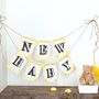 New Baby Bunting, Baby Shower Or Party Decoration, thumbnail 1 of 6