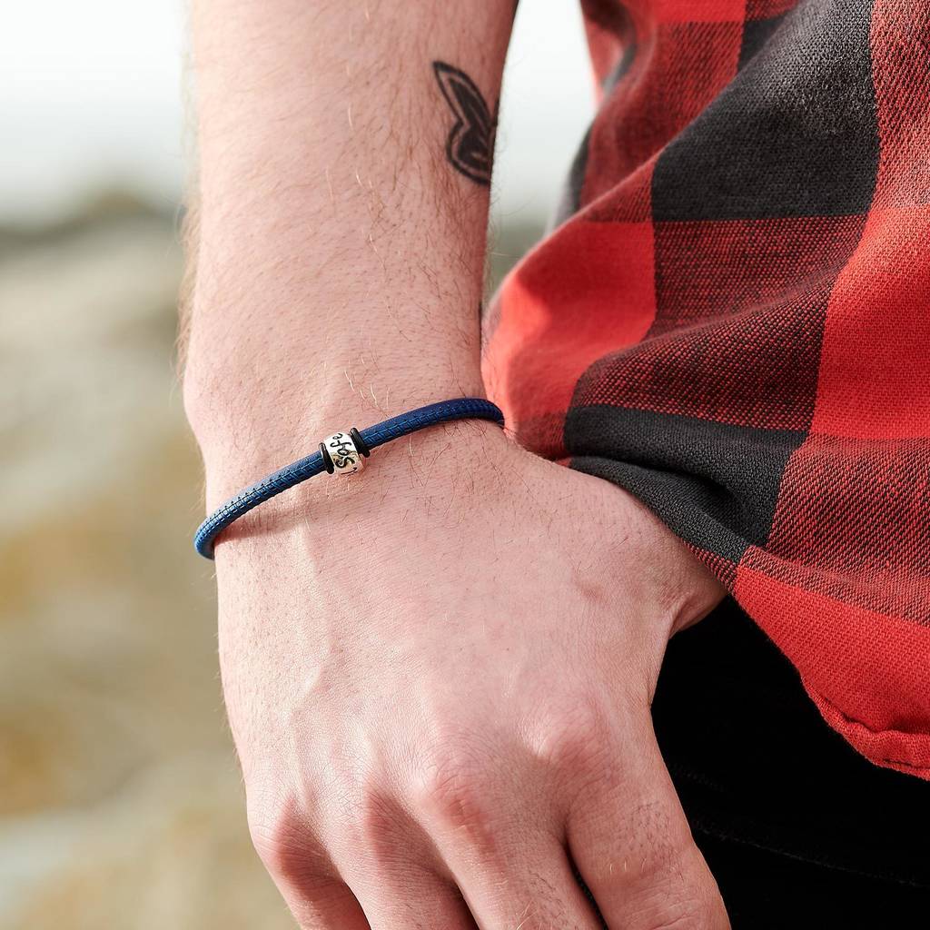 'travel safe' silver and leather mojo bracelet by scarlett off the map ...