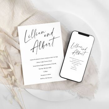 Script Digital Or Printable Download Wedding Invitation, 4 of 5