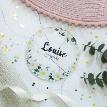 Personalised Birth Flower Coaster, April, Daisy, 2 of 2