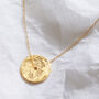 Birth Flower Disc Necklace In 18 Carat Gold Vermeil, thumbnail 9 of 12