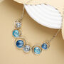 Silver Blue Spiral Disc Enamel Necklace, thumbnail 2 of 4