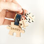 Wooden Engraved Family Puzzle Piece Keyring, thumbnail 2 of 3