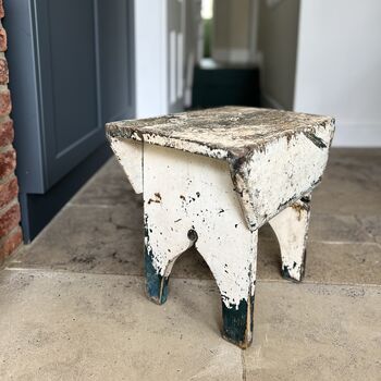 Vintage Wooden Milking Stool From Scottish Farm, 3 of 8