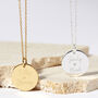 Personalised Couples Name Silver Plated Disc Necklace, thumbnail 3 of 12