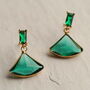Art Deco Emerald Baguette Earrings, thumbnail 1 of 8