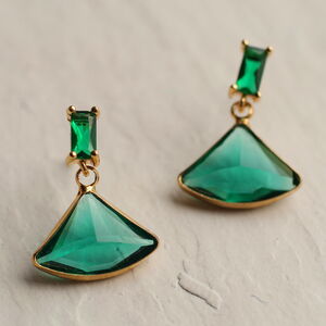 Art Deco Emerald Baguette Earrings