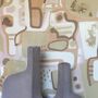 Cubist Jigsaw Wallpaper Soft Terracotta / Pink, thumbnail 1 of 6