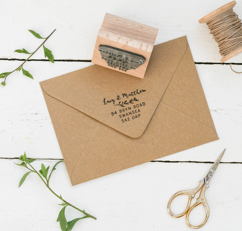 Address Stamp With Natural Sprig By English Stamp Company ...