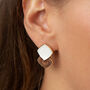 Cream And Brown Layered Stud Earrings, thumbnail 2 of 3