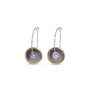 Ceramic, Glass And Gold Smoky Purple Sterling Silver Hoop Earrings, thumbnail 1 of 7