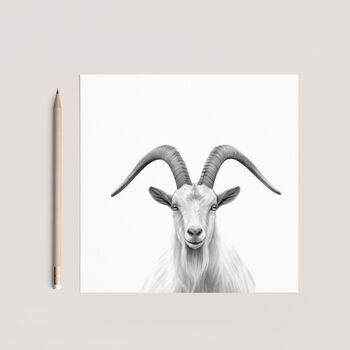 Hand Drawn Great Orme Goat Greeting Card, 3 of 6