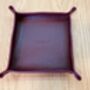 Personalised Burgundy Leather Desk Accessories Tray, thumbnail 5 of 12