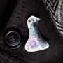 Inky Pigeon Eco Wooden Pin Brooch, thumbnail 1 of 8