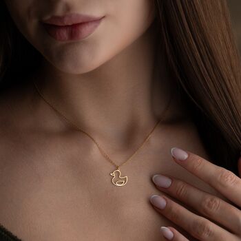 Sterling Silver Duck Necklace, 5 of 10