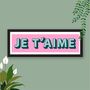 Framed Je T'aime Typography Print, thumbnail 2 of 10