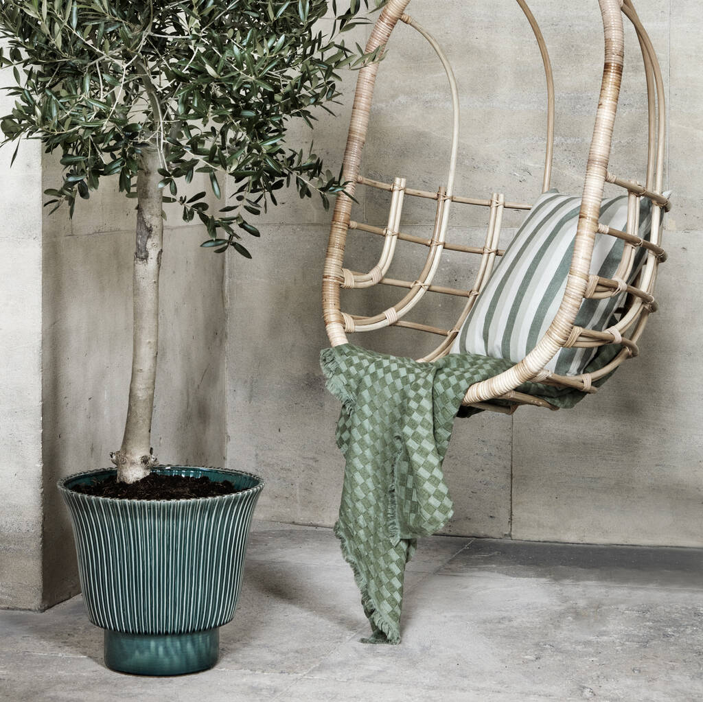 Large Emerald Ribbed Planter In Two Sizes, 1 of 2