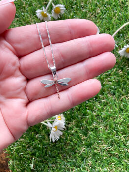 Sterling Silver Dragonfly Necklace In A Gift Tin, 3 of 11
