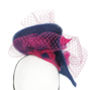 Navy Wedding And Races Hat 'Mademoiselle Butterfly', thumbnail 6 of 8