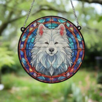 Samoyed Stained Glass Effect Suncatcher, 4 of 6