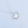 Girls Silver Butterfly Pendant With Cubic Zirconia, thumbnail 1 of 3